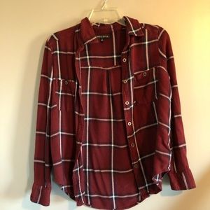Kendall & Kylie Maroon Flannel Shirt